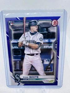 2021 Bowman Evan White Blue RC #/250 Seattle Mariners MINT INVEST TOP PROSPECT - Picture 1 of 6
