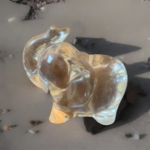 Lenox Fine Lead Crystal Clear Elephant Trunk Up Figurine Good Condition - Picture 1 of 1