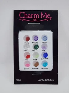 Charm Me Birthstone Loose Acrylic Gems - 12 pcs Jewelry Crafts Pendants & Charms - Picture 1 of 1