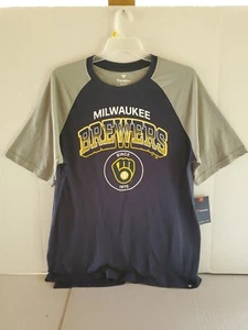 Fanatics Milwaukee Brewers Since 1970 T-Shirt XL/Tall Gray Sleeves Blue Body - Picture 1 of 6