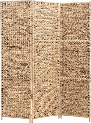 Tela divisória de sala independente madeira marrom 3 painéis, divisória de sala dobrável - Imagem 1 de 4