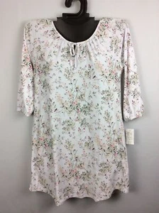 NUEVO CON ETIQUETAS BLANCO FLOR Shabby Chic Mujer Microfibra Vestido de Noche Pijama Camisa para Dormir - Imagen 1 de 11