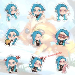 Anime Arcane:League of Legends Jinx Acrylic Keychain Backpack Pendant Decor - Picture 1 of 11