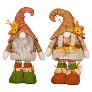 Thanksgiving Fall Gnomes Plush Home Decorations Retractable Spring Legs Doll - Picture 1 of 11