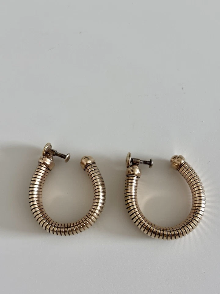 Lindo Vintage PR.ST.CO. Brincos folheados a ouro 12k em escala 1/20 - Imagem 1 de 3