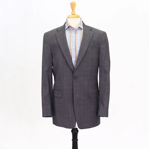 Hart Schaffner Marx 40L Gray Sport Coat Blazer Jacket Check 2B Wool - Picture 1 of 11
