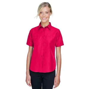 Harriton Womens Short Sleeves Button Up Shirt Size M - Picture 1 of 6