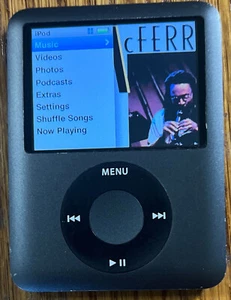 Apple iPod Nano 3rd Generation Black, 8GB NEW BATTERY, NEW LCd - Picture 1 of 5