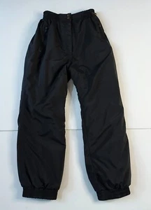 Edelweiss Ladies Solid Black Snow Ski Winter Pants Size 10 Pockets Elastic Waist - Picture 1 of 14