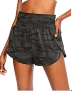 Size M Women's High Waisted Athletic Shorts with Zipper Pockets - Picture 1 of 4