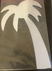 Medium White Palm Tree Magnetic Vinyl Etchings Inc Screen Art Set of 2 Magnets - Picture 1 of 1