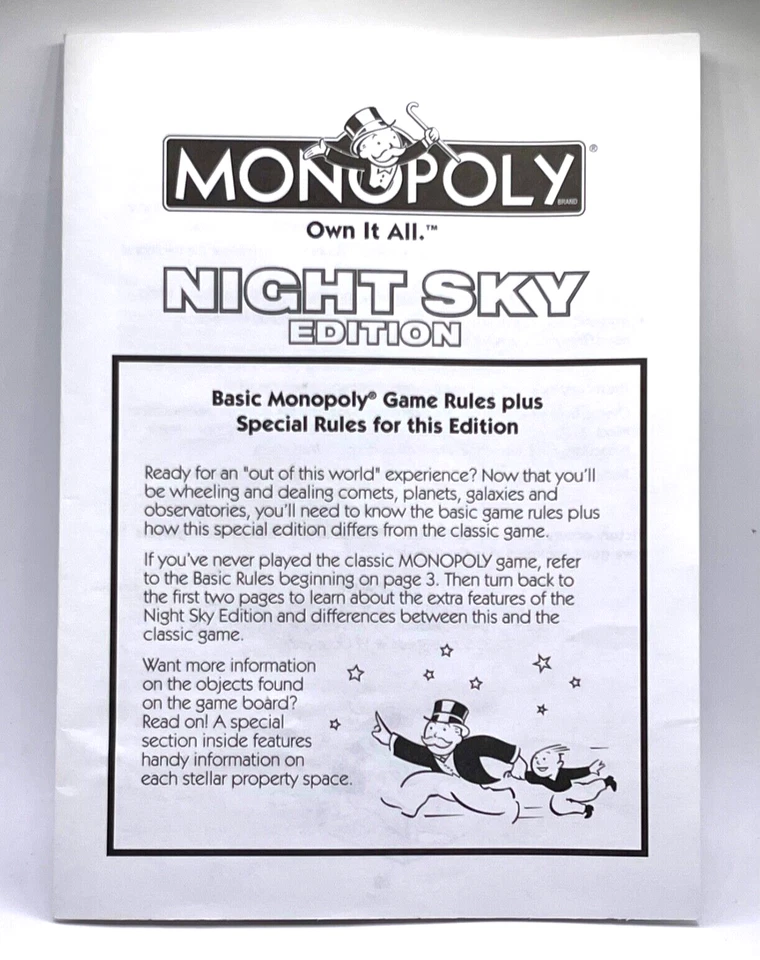 Monopoly Night Sky Edition instrucciones del juego reglas Foto 1 de 1