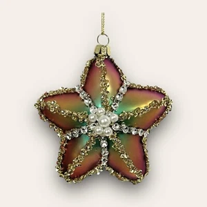 Goodwill Christbaumschmuck Glas Perlen Seestern Weihnachtsdekoration 11,5cm NEU - Bild 1 von 4