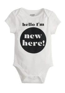 Body intero Jumping Beans "Ciao, sono nuovo qui" bambina o ragazzo 12 mesi - Foto 1 di 3