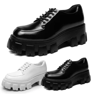 Damenschuhe Plateau Oxford-Schuhe klobig Schnürschuhe bequem elegant - Bild 1 von 27