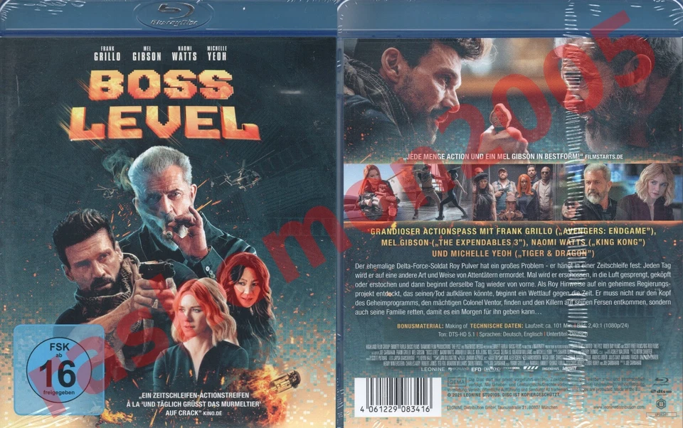 Blu-ray BOSS LEVEL (2021) Frank Grillo Mel Gibson Naomi Watts Uncut Region B NEW - Image 1 of 1