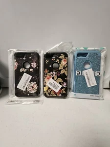3er Set. iPhone 7 Plus Hülle. Blumen Glitzer - Bild 1 von 4