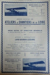 3/1926 PUB ATELIERS CHANTIERS LOIRE GOURDOU VERMIETER FLUGZEUG JAGD ORIGINAL ANZEIGE - Bild 1 von 1