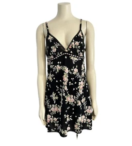 Oscar De La Renta Pink Label Floral Slip Dress Nighgown Womens Medium Lace Trim - Picture 1 of 7