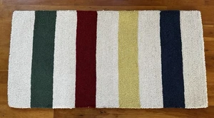 New CHANDLER 4 CORNERS 2’ x 4’ Hand Hooked WOOL RUG Hudson Bay Stripes RANCH - Picture 1 of 10