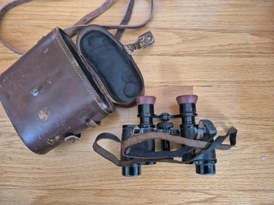Vintage WW2 GERMAN Hensoldt Wetzlar  8x24 Small Field Binoculars W Original Case - Image 1 of 4