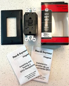 Pass & Seymour Legrand 2095-TRBKCC10 GFCI Receptacle Electric Outlet New in Box - Picture 1 of 5