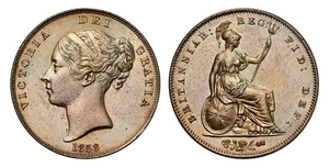 GREAT BRITAIN Victoria 1858 Penny NGC MS62BN SCBC-3948. - Picture 1 of 1