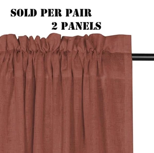 H.VERSAILTEX Linen Curtains Natural Linen Blended Curtain Panels for Living Room - Picture 1 of 7