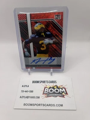 2024 Leaf Pro Set #PSA-AJH AJ Henning Red Shimmer Auto /5 - Image 1 of 2