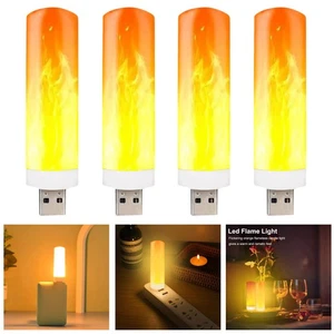 Luz de llama LED luz nocturna USB antorcha lámpara de fuego luz de llama parpadeante DE - Imagen 1 de 21