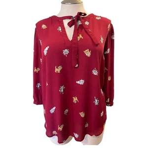 Blusa Campesina Torrid Talla Grande 3 Disney Aristocats Gatos Georgette Secretaria Corbata - Imagen 1 de 4