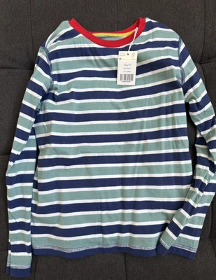 Nuevo Boden Niños Niños Camisa Rayas Manga Larga Camiseta Talla 8-9 Foto 1 de 2