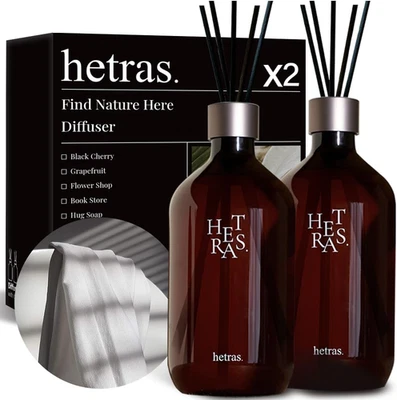 Premium Reed Diffuser Set 16.9 Fl.Oz. 2 Pack | White Shirt - Clean Linen Scent | - Image 1 of 4