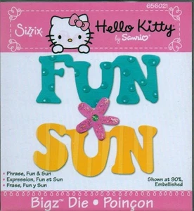 Sizzix Bigz HELLO KITTY  PHRASE FUN & SUN 656021 ULTRA RARE! BEACH SUMMER CUTE!! - Picture 1 of 1