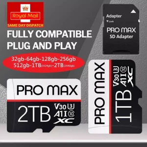 Micro SD Memory Card Class 10 U3/A2 - 32gb 64GB 128GB 256GB 512gb 1TB 2TB - Picture 1 of 18