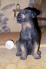 1/6 scale Black Rotty puppy Dog in sitting position - diorama accessory