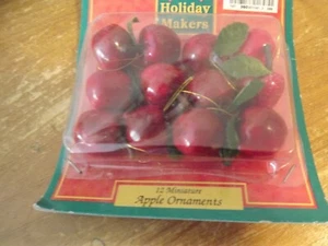12 mini apple hanging ornaments VTG HOLIDAY MAKERS crafting - Picture 1 of 1