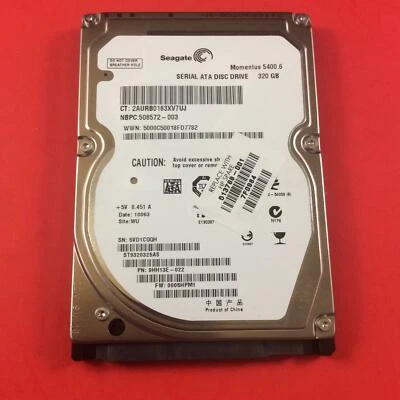ST9320325AS, WU, 9HH13E-022, FW 0005HPM1, Seagate 320GB SATA 2.5 Hard Drive NT* - Image 1 of 3