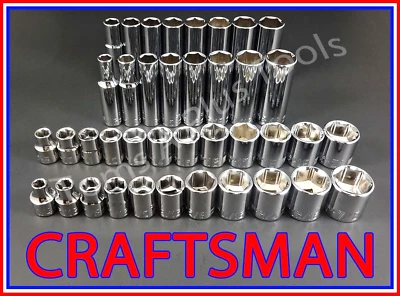 CRAFTSMAN TOOLS 39pc Short & Deep 3/8 SAE METRIC 6pt ratchet wrench socket set - Image 1 of 4