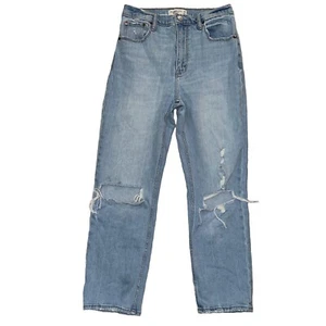 Abercrombie & Fitch The Ankle Straight Ultra High Rise 28 Distressed Light Wash - Picture 1 of 15