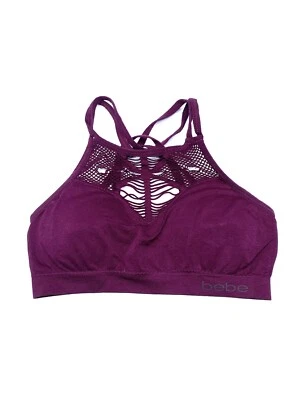Sutiã acolchoado esportivo bebe íntimo roxo com detalhe de rede frontal tamanho P/CH - Imagem 1 de 4