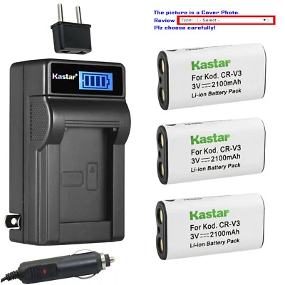 Kastar Battery LCD AC Charger for Konica CRV3 Digital G100 Digital Revio KD-220Z - Image 1 of 4