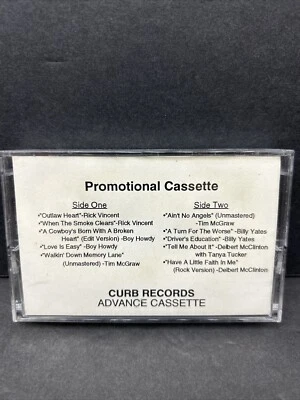 VARIOUS COUNTRY ARTIST CURB RECORDS PRE-ADVANCED PROMO CASSETTE TIM McGRAW - Image 1 of 4