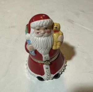 Mr. Christmas Music Box in ceramica statuina Babbo Natale vintage 4,5 pollici Funziona&&& - Foto 1 di 4