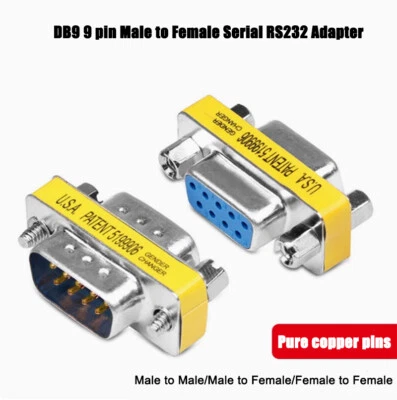 1 pcs DB9 9 pin Male to Female Serial RS232 Adapter Coupler Gender Changer - Image 1 of 4