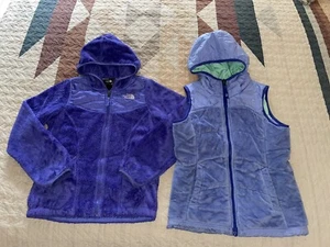 Girls The North Face 2-Piece Jacket & Reversible Vest Lot Sz L 10/12 - Picture 1 of 8