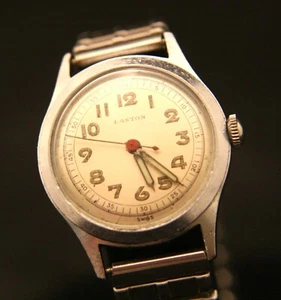 Very rare vintage WWII 1940's ESKA / Easton 17J Swiss men's military wristwatch - Picture 1 of 13