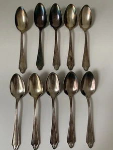 1912 Oneida GEORGIAN Community Silverplate 10 Teaspoons - Picture 1 of 4