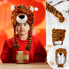 Funny Plush Tiger Hat Ear Moving Hat Cute Unisex Animal Ears Cosplay Realistic