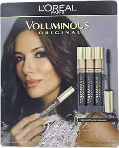 Pack of 3 L'Oreal Paris Voluminous Original Mascara, Blackest Black 0.28 fl oz - Picture 1 of 2